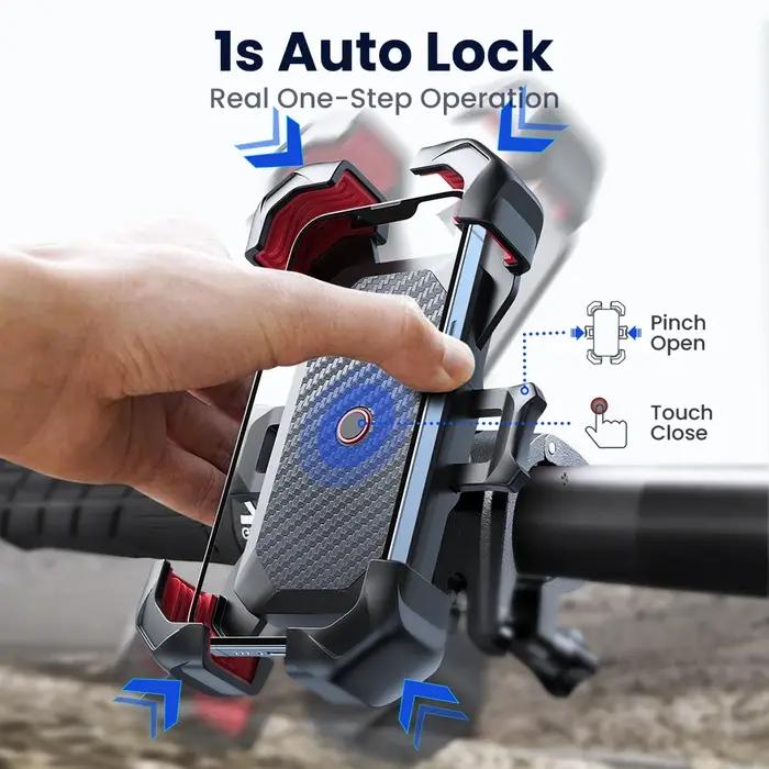 Joyroom-Support de téléphone portable antichoc pour vélo et moto, vue à 360 °, support de téléphone