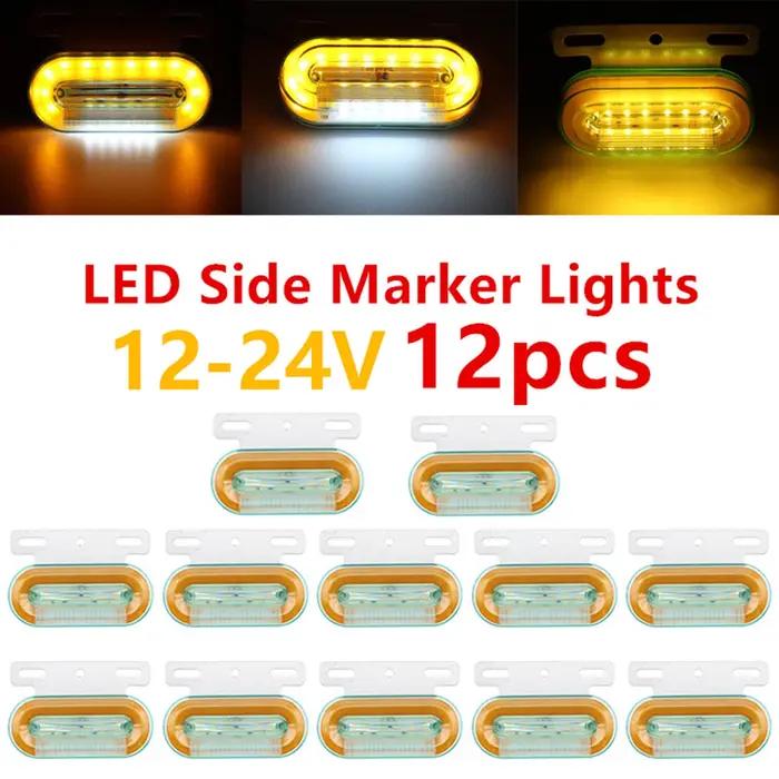 12 pièces 12 V/24 V LED voiture camion feux de position latéraux voiture feux externes Signal indica