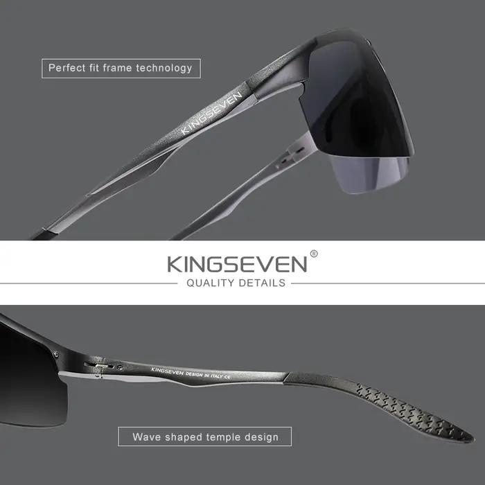 Véritable KINGSEVEN polarisé hommes lunettes de soleil en aluminium conduite miroir lentille mâle lu