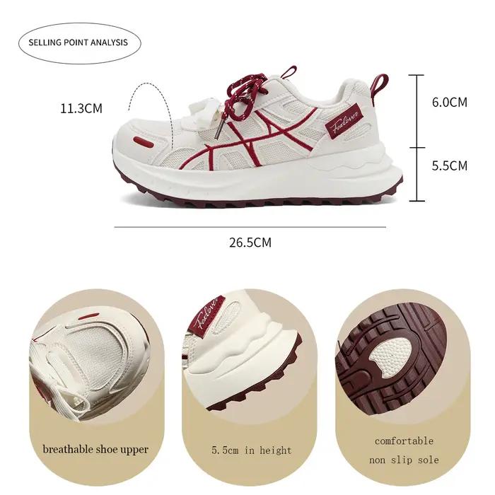 FOXER 2026 Nouvelles baskets en mesh pour femmes, chaussures décontractées respirantes à plateforme,