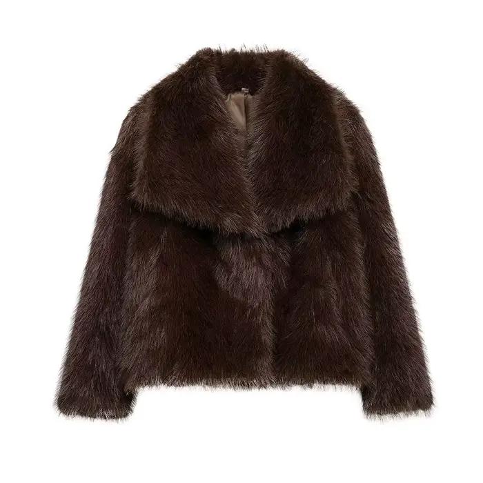 MUJER manteau en fausse fourrure pelucheuse veste femme 2025 femme automne hiver nouveau dans les vê
