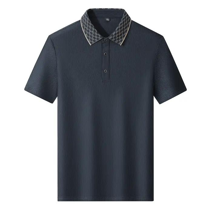 Polo hommes 7xl 8xl 9xl été 2025 nouveau haute qualité hommes à manches courtes Polo soie glacée hom