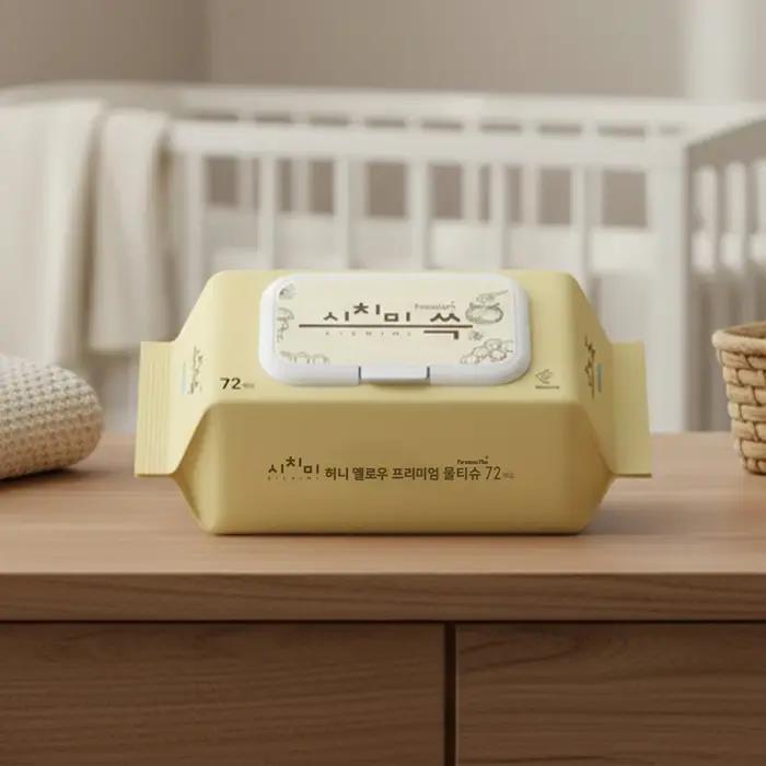 Lingettes bébé hypoallergéniques Shicimi Honey Wet Premium pour peaux sensibles changement nettoyage visage mains nouveau-né sorties voyages