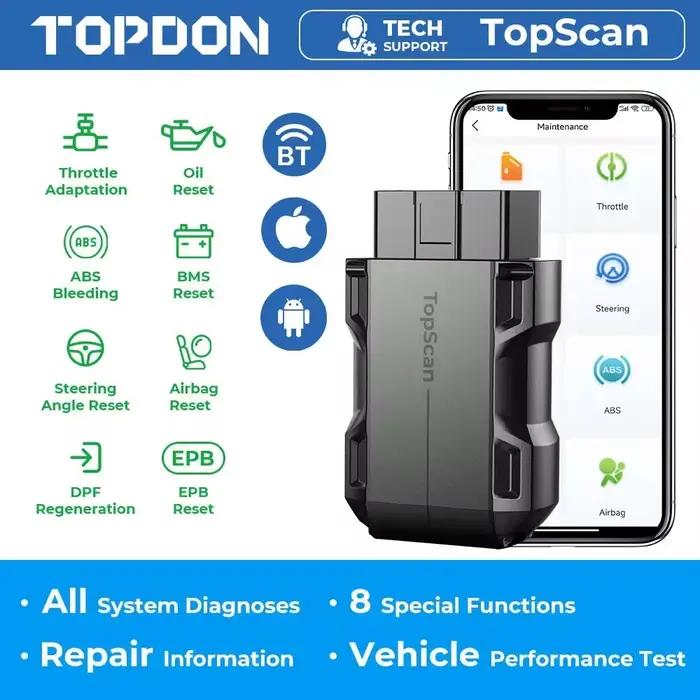 TOPDON TopScan Lite Scanner outil de Diagnostic intelligent Guide de réparation DTC Bluetooth lecteu