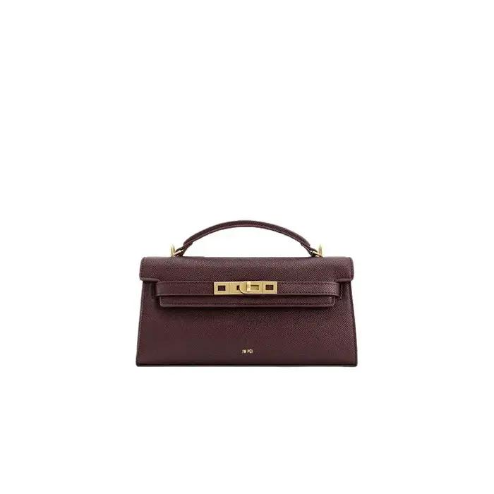 Sac à main carré petit format en cuir à motif crocodile avec boucle de fermeture, sac à bandoulière