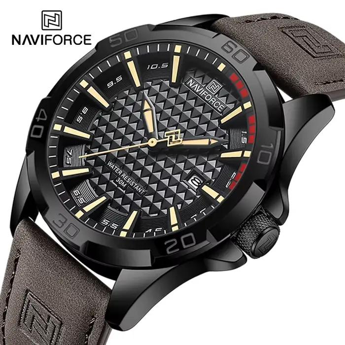 NAVIFORCE hommes Sport décontracté militaire Quartz calendrier montre-bracelet pour homme d'affaires