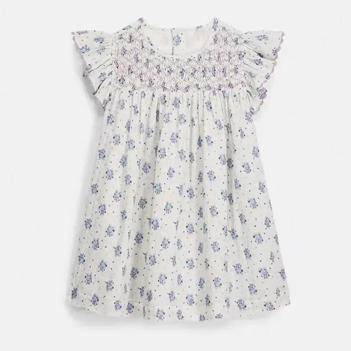 Pré-vente (expédition en mars) 2026 LM Robes d'été pour bébés filles, imprimé floral, en coton, vête