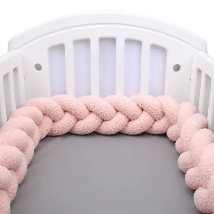 Tour de lit bébé tresse 1-4 mois - Pare-chocs berceau décoratif coussin protection chambre