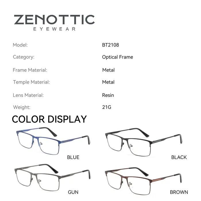 ZENOTTIC hommes alliage de titane lunettes optiques cadre mode mâle lunettes carrées ultraléger méta