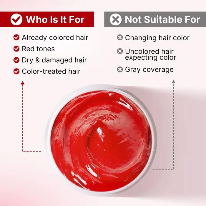 Karseell Color Deposition Masque pour cheveux rouges Après-shampooing stimulant la couleur, hydrate