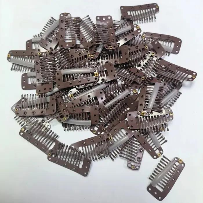 50 pinces à cheveux noires et marron de 2,3 cm à 3,2 cm pour extensions de cheveux, trames de perruq