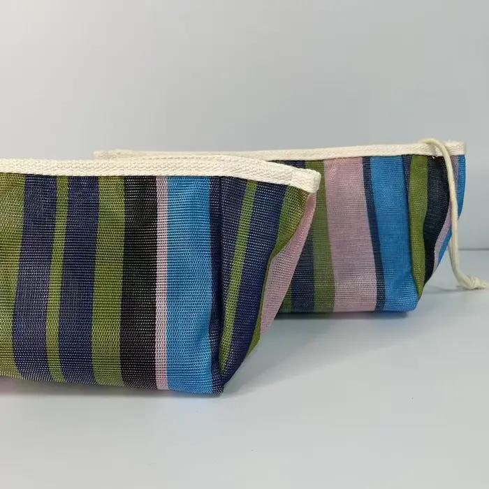 Pochette à fermeture éclair en toile imprimée zèbre – Trousse de maquillage à main et petit sac en t