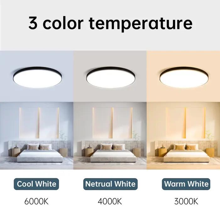Plafonnier Bambou Led Rond Étanche De 18W, 30W,40W,Decken Lampe Led Luminaire De Plafond Pour Cuisin