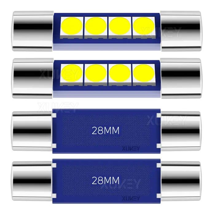 Ampoule LED feston 4x28mm 29mm 6614F, blanche, Super brillante, 6612F 6641, 6000k, pour miroir de va