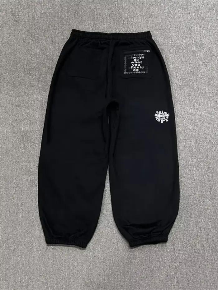 HOUZHOU Vintage graphique polaire pantalons de survêtement femmes décontracté classique gris noir ja