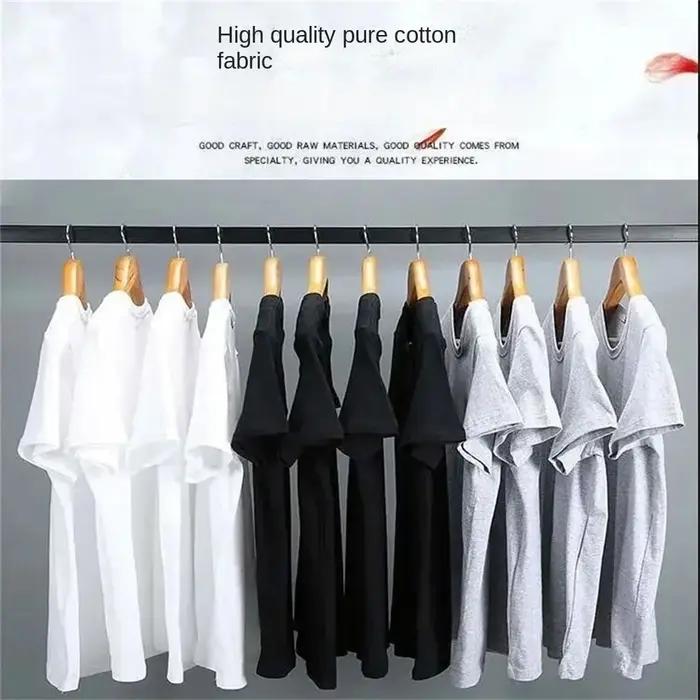Hommes t-shirt été couverture en coton femmes couleur unie t-shirts vierges col rond à manches court