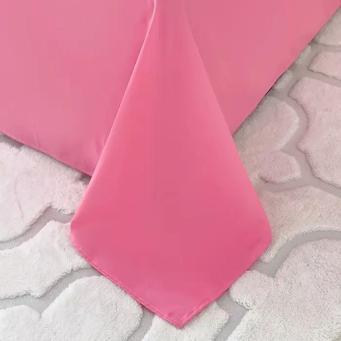 Draps plats de luxe en couleur unie pour chambre à coucher et hôtel, confortable et durable, 10 couleurs disponibles pour personnaliser votre intérieur