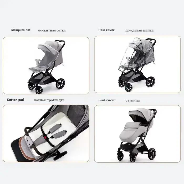 Poussette bébé ultra-légère, haute, portable, pour nouveau-né, avec amortisseurs, pour les 0-4 ans