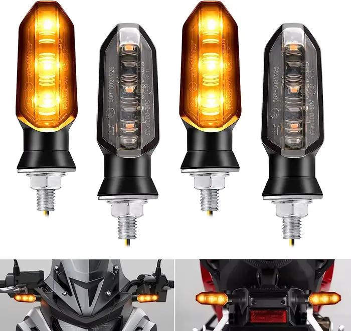 8mm Mini Moto LED clignotants ambre clignotant clignotant clignotant lampe 12V Moto indicateur lampe