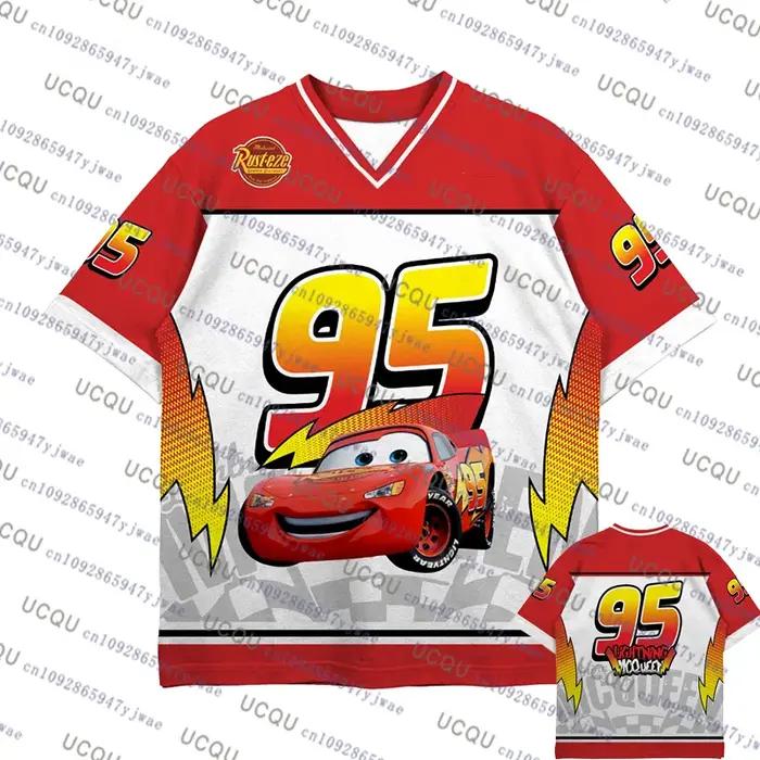 T-shirt Sportif Été 2026 Les Voitures Lightning McQueen N°95 Homme Femme Imprimé 3D Séchage Rapide O