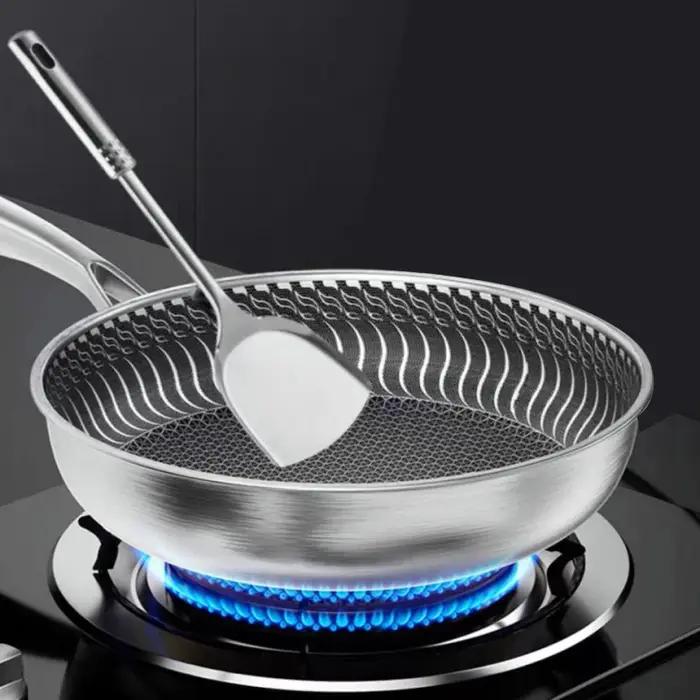 Poêle à frire en acier inoxydable 316l, poêle domestique à fond plat, poêle à Steak et à œufs, cuisi
