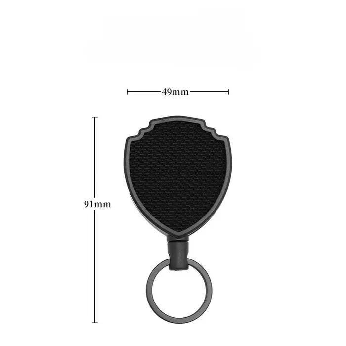 Porte-clés rétractable à haute élasticité pour hommes, 1 pièce, mode couleur noire, organisateur de