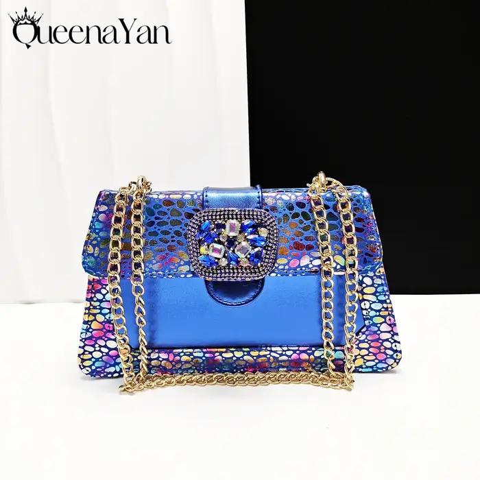 Chaussures et sacs au Design de mode italien, ensemble assorti, talons hauts à bout ouvert, strass d