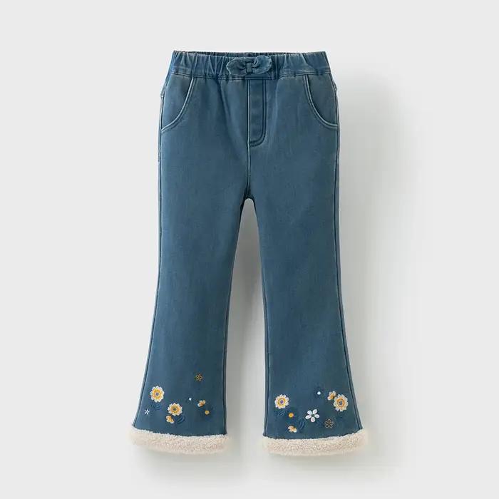 Dave Bella filles Bootcut velours Jean automne hiver enfants pantalons élastiques amples Jean fête e