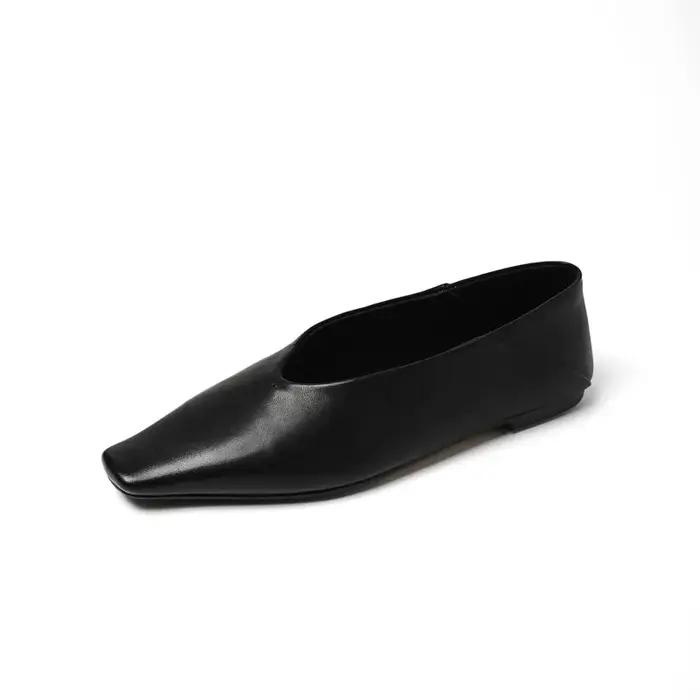 Dilalula 2025 Vintage en cuir véritable pompes femmes bout carré talons bas bureau dames quotidien c