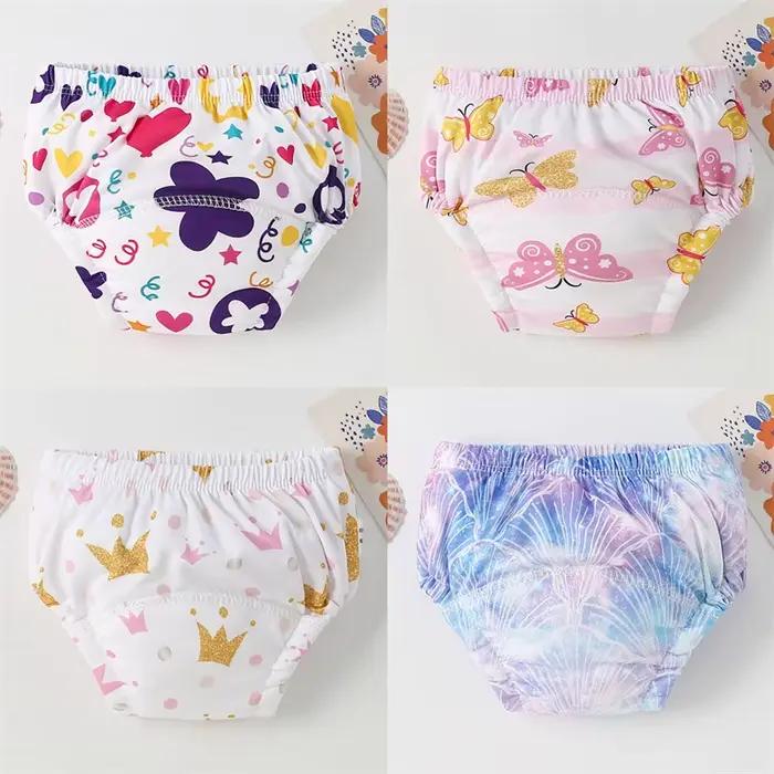 Pantalons d'entraînement pour bébés filles, 4 pièces, sous-vêtements en coton et Polyester, culottes