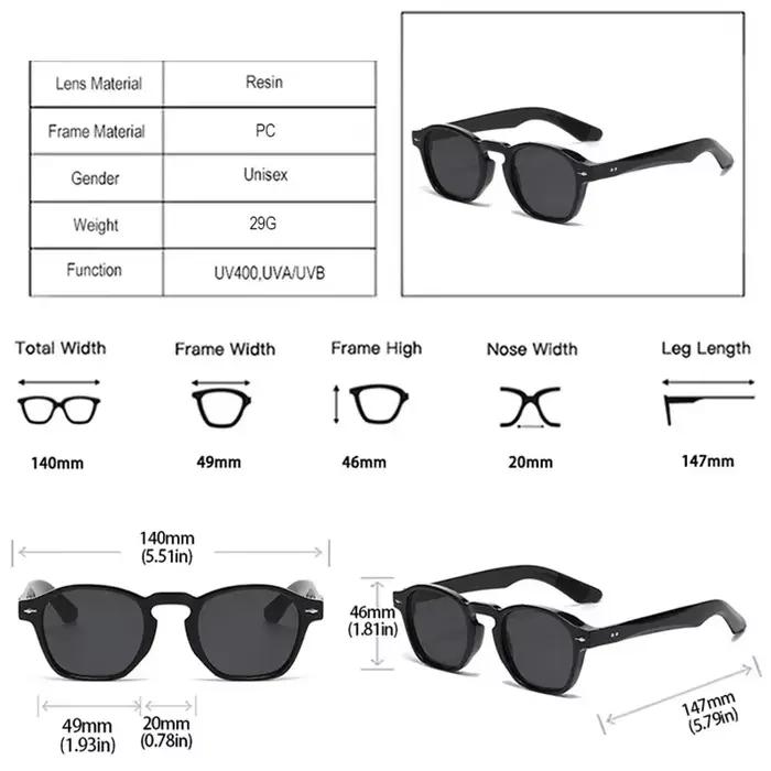 JNPCXI rétro Rivets hommes lunettes de soleil carrées mode bleu vert tendance nuances UV400 femmes c