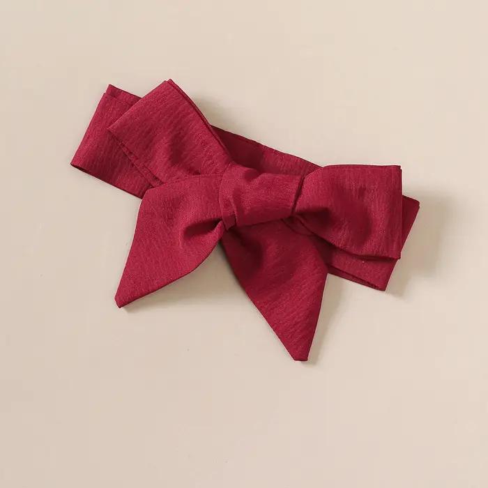 Robe d'automne pour bébé fille, bords et nœud à volants, robe à manches longues + bandeau pour 0-18