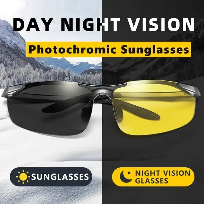 SZTZX aluminium sans monture photochromique jour nuit Vision Anti-éblouissement lunettes hommes pola