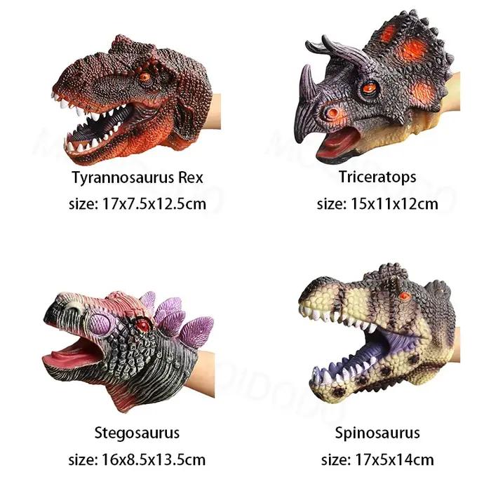 Marionnettes à main, modèle de tête de dinosaure, jouet T-Rex, dinosaure, requin, tigre, poupées de