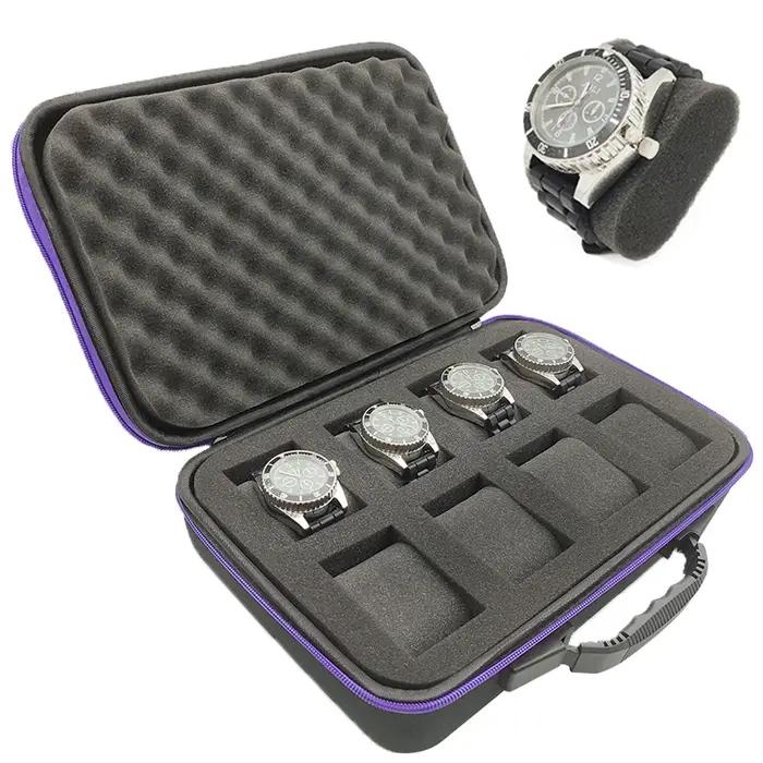 Boîte à montres portable en EVA, étui de rangement coloré pour montres, organisateur de sécurité en