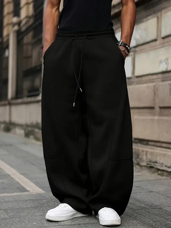 Pantalon ample à jambes larges pour hommes, pantalon Long décontracté printemps/automne, Style polyv