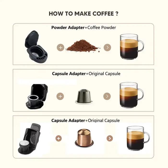 Adaptateur de Capsule pour Capsules Nespresso originales, conversion pour Dolce Gusto Crema, pour Ma