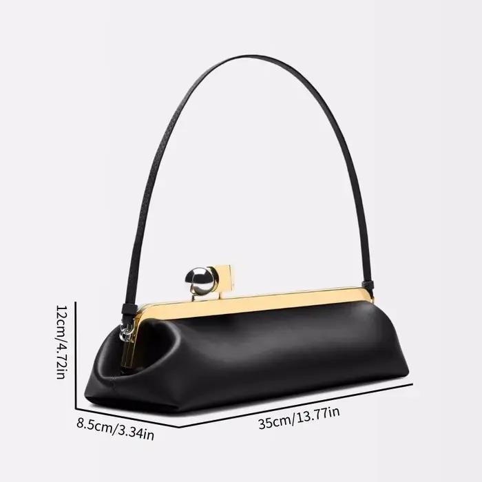 Pochette longue avec bandoulière amovible, sac Baguette à la mode pour femmes, sac à main à Clip de