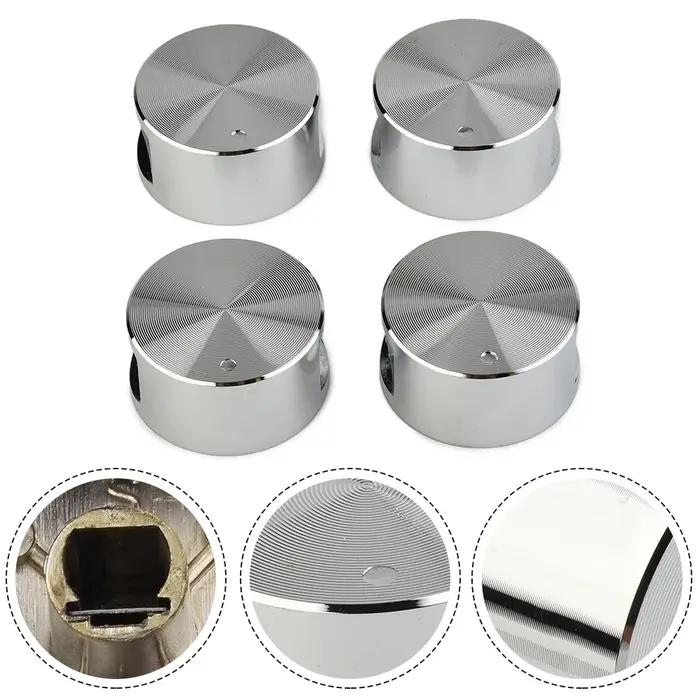 4 pièces interrupteurs rotatifs poignée de table de cuisson à gaz bouton rond en alliage de Zinc cui