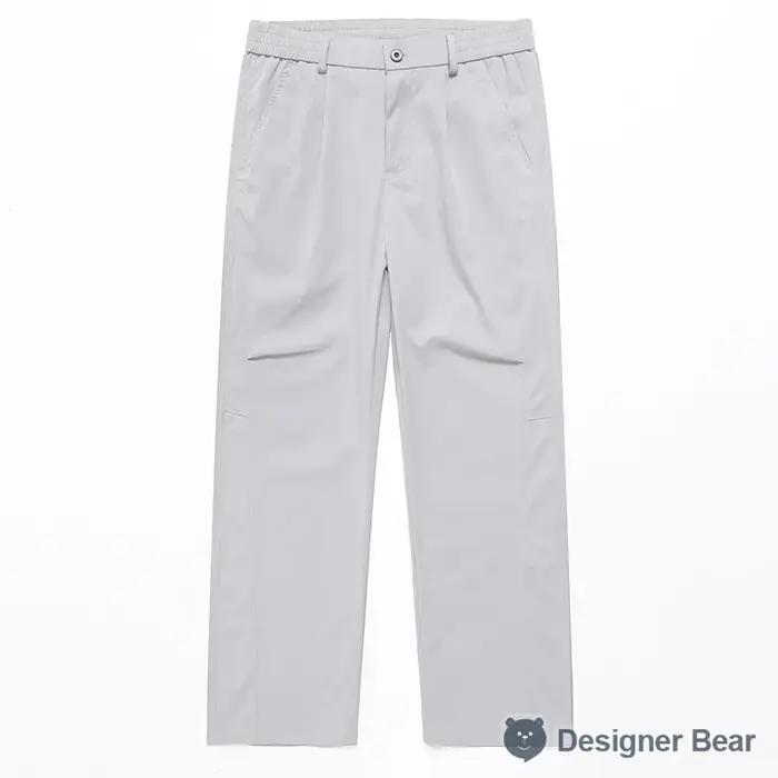 Pantalon long décontracté pour homme, coupe droite, taille élastique, couleur unie, idéal pour le pr