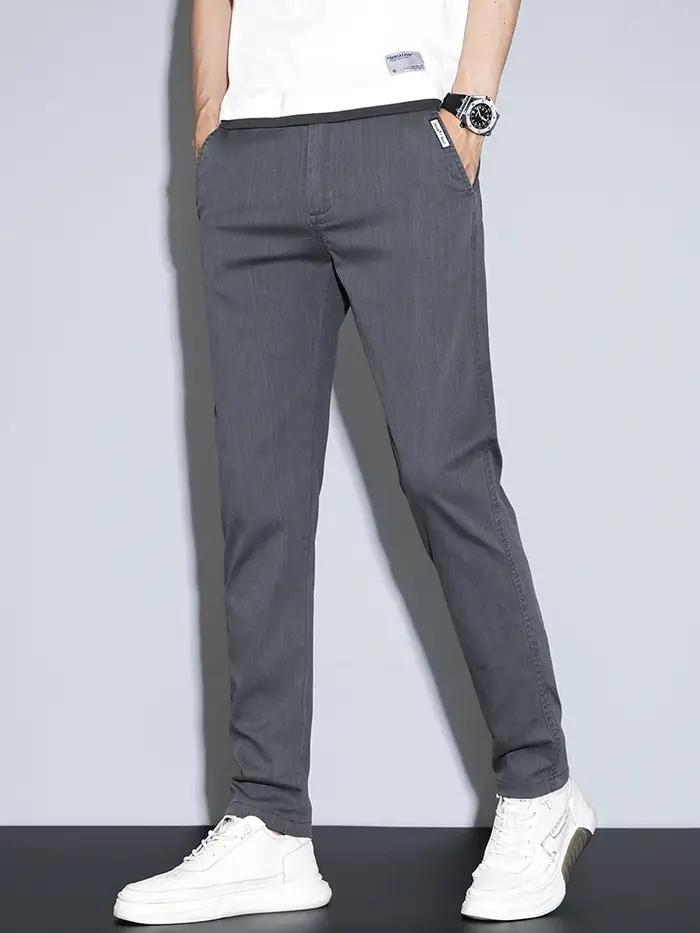 2025 nouveaux pantalons décontractés pour hommes printemps été mince affaires droites coton Stretch