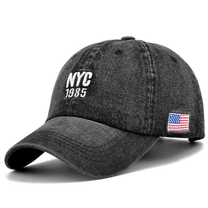 Mode NYC 1985 Broderie Denim Snapback Casquettes de Baseball Réglable En Plein Air Casual Adulte Lav
