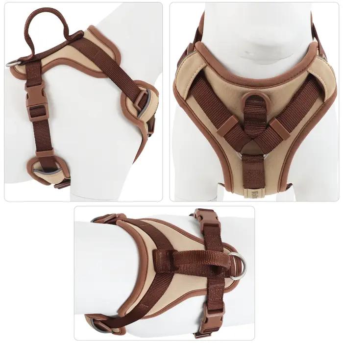Nouveau Harnais pour chien de luxe couleur chocolat sans traction pour grands petits chiens sangle d