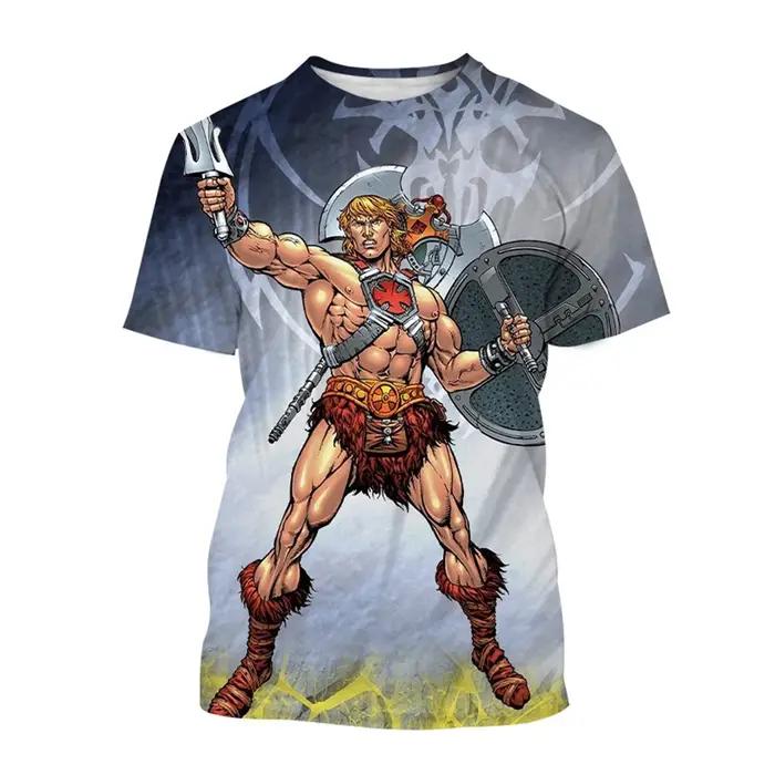 SlessCartoon Anime He-Man Ticks Master T-Shirt pour enfants, haut à manches courtes unisexe, impress