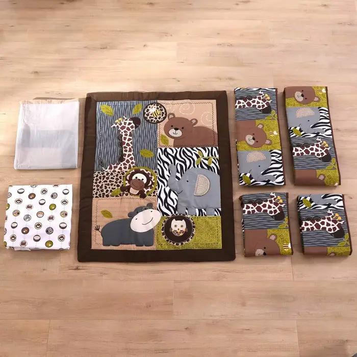 7 pièces animaux de la forêt bébé berceau ensemble de literie pépinière bébé berceau ensemble pour c