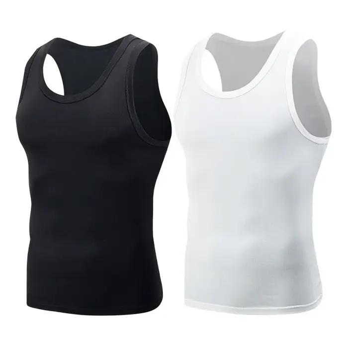 Gilet basique quatre saisons pour hommes, couleur classique noir et blanc, grande taille, sport et l
