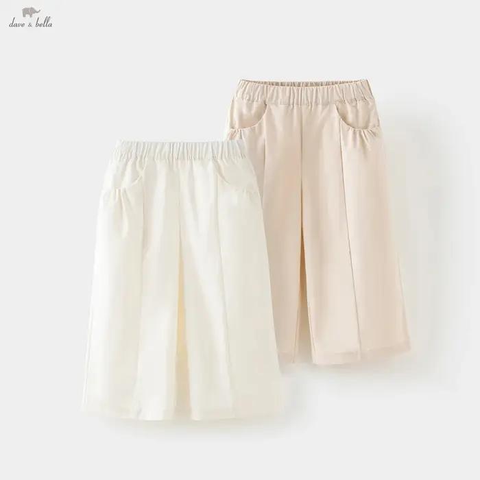 Pantalon large pour enfants Dave Bella, 7-13 ans, filles, pantalon décontracté d'été, pantalon élast