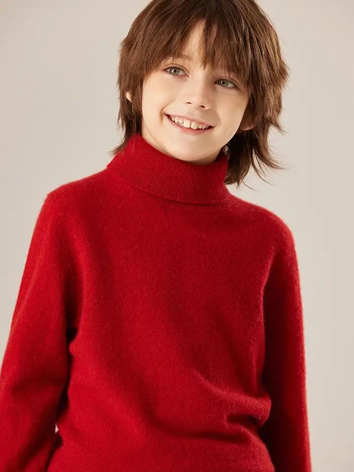 CHICUU enfant 100% pull en cachemire col roulé pull épais chaud basique cachemire tricots enfants ch