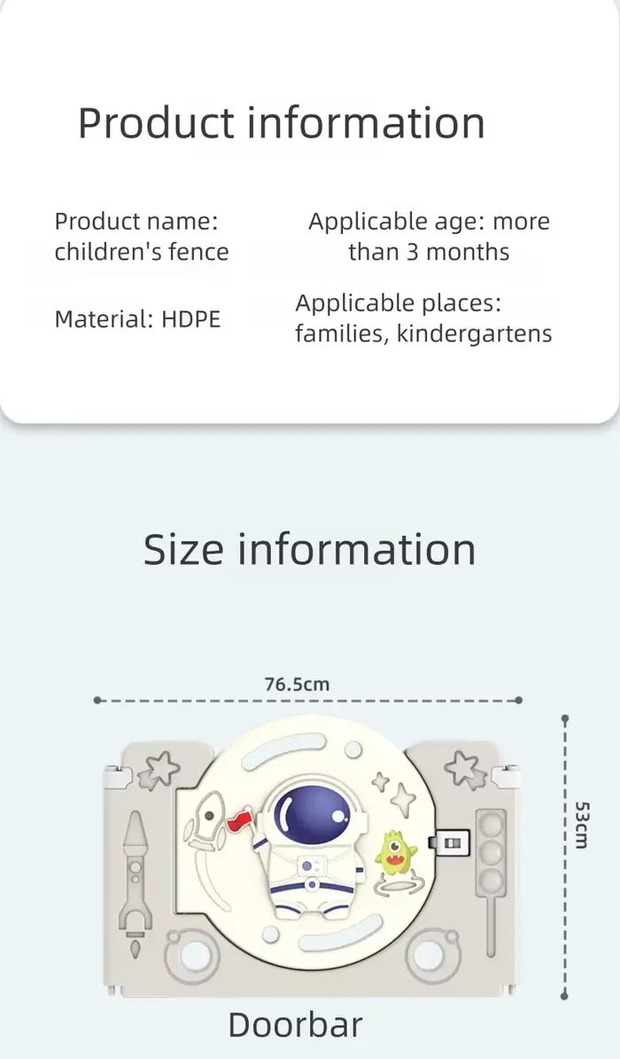 Parc pour bébé rempli d'aventure : thème astronaute, clôture pliable avec volant et cerceaux de spor
