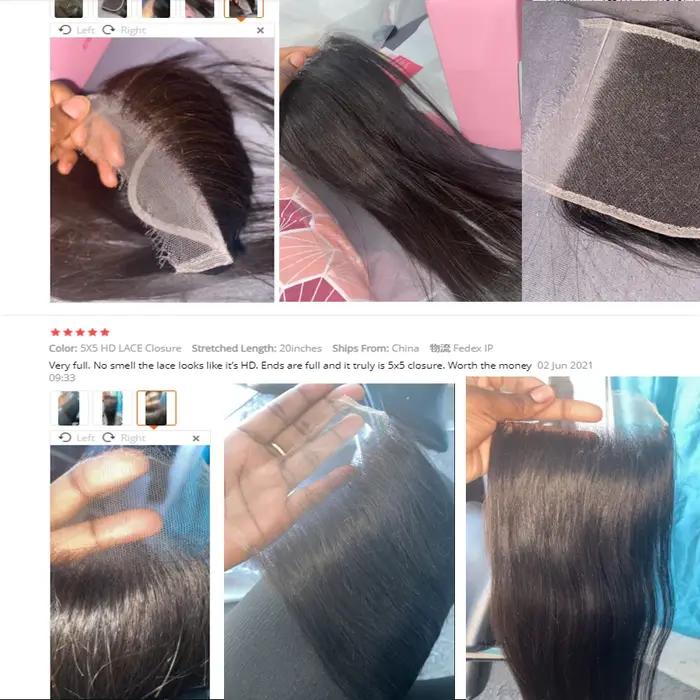 WOWANGEL 7x7/6x6/5x5 HD fermeture à lacet cheveux humains fondre la peau partie profonde cuir chevel